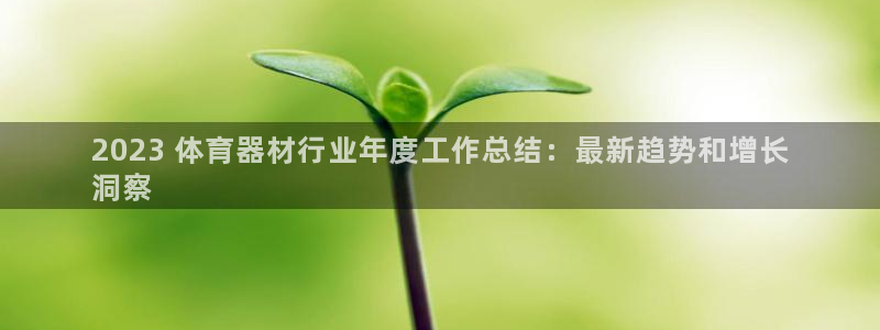凯时网上官方网站：2023 体育器材行业年度工作总结